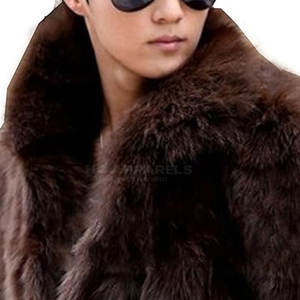 Veste à capuche en fourrure classique pour homme avec logo sur le devant, look élégant et coupe confortable, toucher doux, légère, écologique, finition lisse - Product Image 3