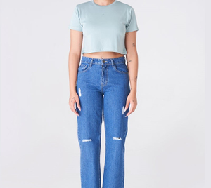 Top Corto de Alta Calidad para Mujer, Corte Ajustado, Manga Corta, Cuello Redondo, Ropa Deportiva Informal, Venta al Por Mayor - Product Image 6