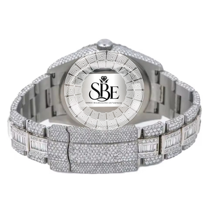 Reloj de Cuarzo de 36 mm con Números Romanos, Totalmente Cubierto de Moissanita VVS Personalizada, para Hombre, al Mejor Precio - Product Image 2