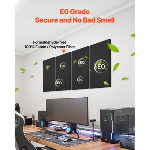 4 Pannelli Acustici Autoadesivi in Fibra di Vetro, Spessore 2 Pollici, 23,6 X 11,8 Pollici, Assorbenti Acustici per Casa o Ufficio - Product Image 4