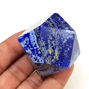 Cubo de whisky tallado en piedra de lapislázuli de alta calidad, piedra natural de icosaedro, cristal curativo de reiki, piedra preciosa. - Product Image 4