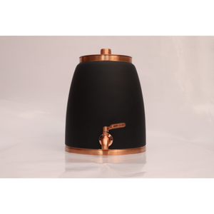 Handcrafted Pure Copper Water Dispenser Matka with Leakproof Brass <b>Tap</b> for Home Office Silk Black Decorative Finish - Product Image 1