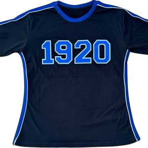 Camiseta Premium Negra Zeta Phi Beta 1920 con Bordado Azul de Letras Griegas para Mujer, Tela Suave, Corte Casual y Elegante - Product Image 4