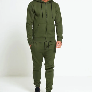 Ensemble de survêtement en molleton de coton pour homme, marque privée, avec sweat à capuche zippé et pantalon de survêtement, personnalisé, hiver, tricoté uni, vêtements décontractés, vente en gros - Product Image 5