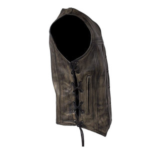 Veste en cuir pour motards sur mesure pour hommes, veste sans manches pour la conduite à moto, cuir véritable, OEM ODM, étiquette privée, vente en gros - Product Image 3