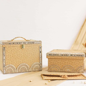 Designer Bridal Trousseau <b>Box</b> Wedding Gift Hamper <b>Makeup</b> Jewelry Storage Organizer Shagun Packing Trunk Case Storage Organizers - Product Image 4