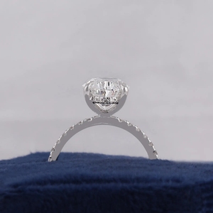 Anillo de Compromiso con Halo Oculto, Moissanita de Corte Ovalado de 3CT, Certificado IGI, Regalo de Cumpleaños, Boda, Aniversario, Anillo de Promesa para Mujer - Product Image 4
