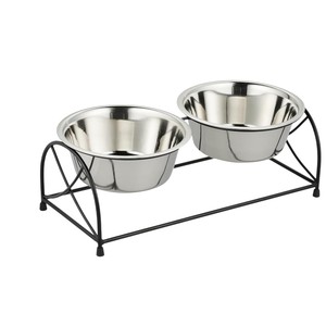Soporte elevado para comedero de perros de alta resistencia, moderno, de metal, con 2 tazones de acero inoxidable para perros grandes y medianos, en oferta. - Product Image 3