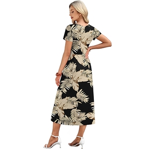 Vestido midi fluido de verano para mujer, estilo informal, para vacaciones en la playa, con bolsillos - Product Image 2