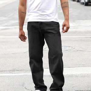 Jean en denim taille mi-haute pour homme, 100% coton, écoresponsable, effet adoucissant, grande taille, décontracté et confortable, vente en gros, production en vrac - Product Image 6