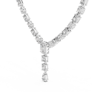 Collier chaîne tennis de luxe pour femme en or blanc 18 carats plaqué rhodium, 21,1 carats, diamants de laboratoire à taille mixte, certifiés par un tiers - Product Image 4