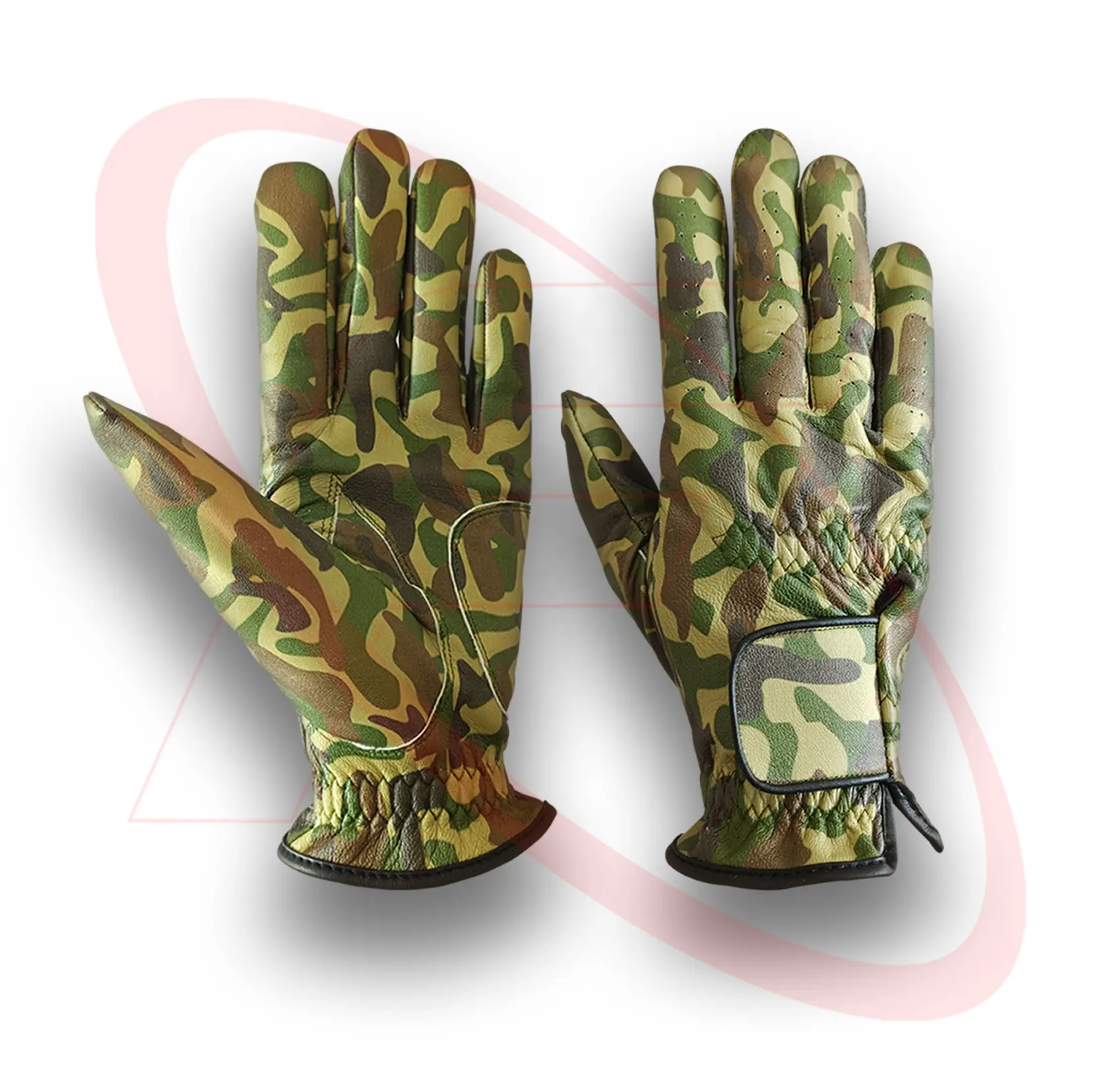 Camo yeşil dijital baskılı Golf eldiven özel Logo Golf eldiven en kaliteli Premium yumuşak deri Golf eldiveni erkek için