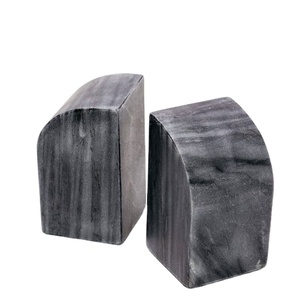 Offre spéciale : Serre-livres en marbre noir, design moderne et courbé, support de livres en pierre de luxe, serre-livres en marbre lourd, design sculptural décoratif - Product Image 1