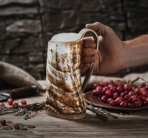 Buffalo Horn Mug Handmade Elegant Cup Natural Barware Luxury Home Dining Kitchen Accessory Item Decor Use - Product Image 1