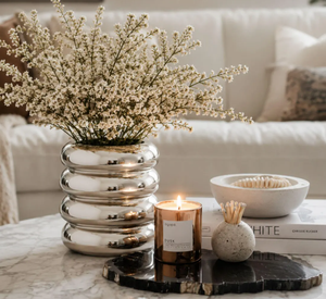 Maceta Pequeña de Cerámica Redonda Nórdica Plateada en Oro Blanco, Florero para Decoración de Mesa de Salón - Product Image 6