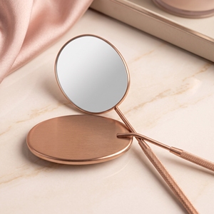 Miroir ovale pour cils, outil d'inspection des cils, miroir plat mat nude pour artistes en extensions de cils, réflexion claire, miroir d'inspection de la symétrie, poignée antidérapante - Product Image 1