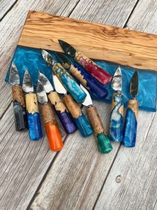 Cuchillo de Mesa Elegante con Mango de Resina, Cuchillo de Cena Artesanal Hecho a Mano, Cuchillo de Servir con Empuñadura Decorativa de Resina - Product Image 3