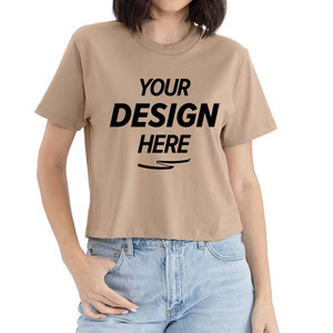 <b>Aesthetic</b> Women Crop T-Shirt Summer Graphic Print Short Sleeve Cotton Slim Fit Vintage Cropped Tee for Cropped T Shirt Wholesale - Product Image 1