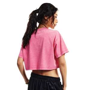 Camiseta Corta Oversize Lavada a Medida, Estilo Vintage con Lavado Ácido, Manga Corta, Streetwear, Top Corto, Logotipo Personalizado, Proveedor OEM - Product Image 2