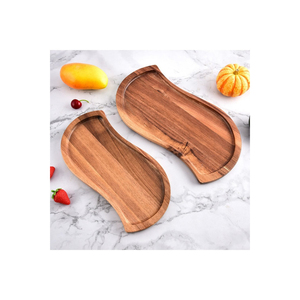 Ensemble de plateaux de service en bois de manguier artisanal de qualité supérieure, écologiques, ovales, pour les collations et la vaisselle de table, utilisation en restaurant - Product Image 3