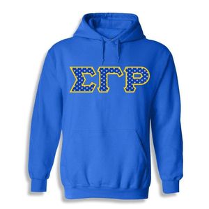 เสื้อฮู้ดผ้าทวิลล์ปักตราสัญลักษณ์ Sigma Gamma Rho แบบกำหนดเอง เสื้อคลุมฟลีซสำหรับชมรมนักศึกษากรีก สไตล์ลำลอง แฟชั่นสตรีทแวร์สำหรับวิทยาลัย - Product Image 2