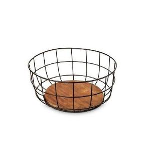 Bowl Shape Round Black Metal Fruit <b>Basket</b> for Bread <b>Vegetables</b> and Snacks Storage - Product Image 1
