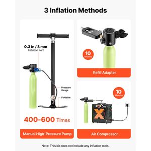 Mini Bombola Subacquea Portatile da 0,5L, Riutilizzabile, per Immersioni di 10 Minuti, Serbatoio Portatile per Respirazione Subacquea con Ossigeno/Aria - Product Image 5