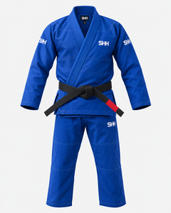 SHH Blue BJJ Gi Uniform Pearl Weave Cotton Kimono with <b>Black</b> <b>Belt</b> for Adults Training and Competition - Product Image 1