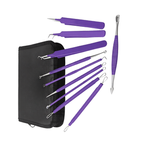 Kit de 10 Herramientas para Eliminar Puntos Negros y Espinillas, Extractor de Acné de Acero Inoxidable Morado, Herramientas de Belleza Facial para el Cuidado de la Piel - Product Image 6