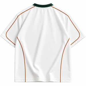 T-shirt blanc surdimensionné personnalisé en gros, unisexe, en coton, avec passepoil contrastant, épaules tombantes, style streetwear, vêtements à marque privée - Product Image 4