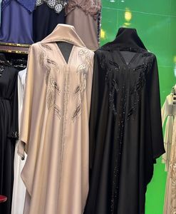 Best Selling Kaftan Abaya Handmade Turkish Floor Length Long Sleeve V Neck Polyester Regular Fit Casual Evening Party Flared - Product Image 6