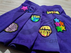 Jupes mini vintage lavées pour femmes, 420g, style sport, 100% coton, jupes décontractées pour femmes avec patchs brodés et imprimés - Product Image 6