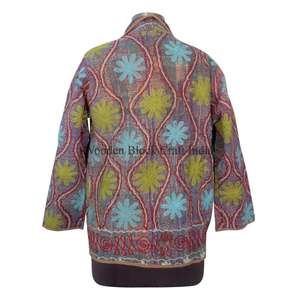 Chaqueta de Algodón Kantha Bordada a Mano de la India, Diseño Estampado en Bloque, Transpirable, Ecológica, para Invierno, Otoño y Verano, Venta al Por Mayor - Product Image 5