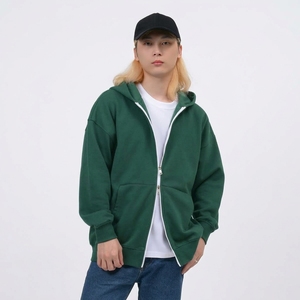 Sweat-shirt à capuche double zip en molleton bouclette 400 GSM pour homme, coupe ample, lourd, streetwear d'hiver, personnalisable OEM, vente en gros - Product Image 2