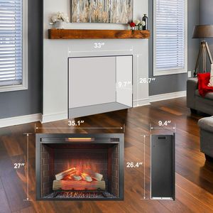 Chimenea Eléctrica Infrarroja de 33 Pulgadas con Panel Táctil, Decoración para el Hogar, Calefactor sin Humo, Kit de Montaje Fijo, Efecto de Sonido de Llama - Product Image 2