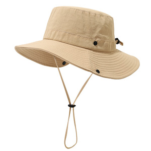 New <b>Summer</b> <b>Hat</b> Unisex Outdoor Mountaineering Fisherman <b>Hat</b> Polyester Breathable Adjustable Wide Brim Bucket <b>Hat</b> for <b>Men</b> - Product Image 2