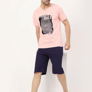 Ensemble de sport pour homme en 2 pièces pour l'été, 100% polyester, t-shirt et short de fitness pour la salle de sport et l'entraînement, vêtements de sport légers pour la course à pied et l'entraînement - Product Image 4