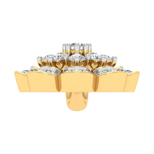 Collar con Colgante de Flor Clásico para Mujer, Oro Amarillo, Diamante Redondo de Corte Brillante, Joyería de Boda - Product Image 4