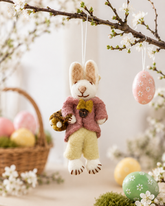 Cute Felt Rabbit <b>Easter</b> Decoration Hanging <b>Ornament</b> With Basket And Eggs For Spring Festive Decor - Product Image 1