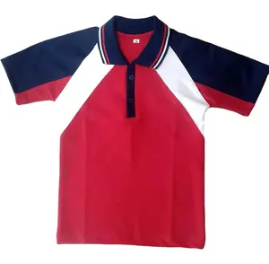 Custom Pattern School Uniforms Polo T Shirt Solid Color Fashion High Quality For Middle School Uniforms