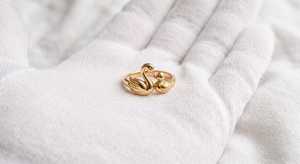 Anillo Abierto de Plata de Ley 925 con Diseño de Cisne Madre e Hijo, Bañado en Oro Vermeil, Inspirado en la Naturaleza, Ajustable, Joyería Fina al por Mayor - Product Image 2