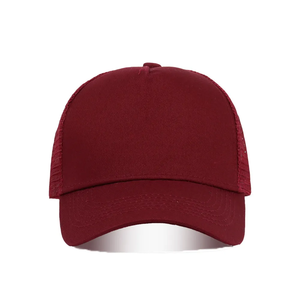 หมวกเบสบอลผ้าฝ้ายเปล่าสีพื้นสำหรับผู้ใหญ่ 5 แผง หมวกแก๊ปตาข่ายแบบ Trucker พร้อมโลโก้สั่งทำ ลดราคา - Product Image 5