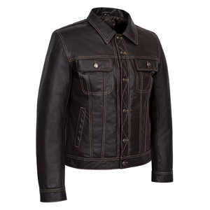 Chaqueta Trucker de Cuero Genuino Skeeper para Hombre, Estilo Western Clásico, Fabricante de Etiqueta Privada, Venta al Por Mayor, OEM, ODM - Product Image 2