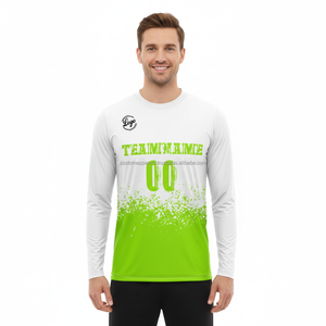 T-shirt à manches longues personnalisé par sublimation, vêtement de performance respirant pour les commandes en gros - Product Image 1