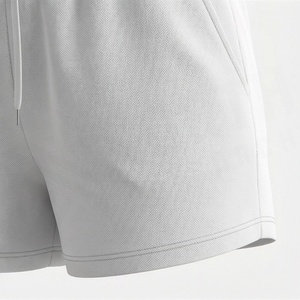 Women's <b>2</b> <b>Piece</b> Knitted Solid <b>White</b> V Neck Short Sleeve T Shirt and Above Knee Shorts <b>Set</b> Casual Breathable Spring Summer Wear - Product Image 6