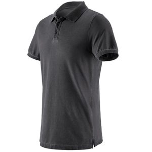 Polo à manches courtes pour homme, couleur unie, style décontracté, 100% coton, respirant, coupe régulière, tissu tissé - Product Image 2