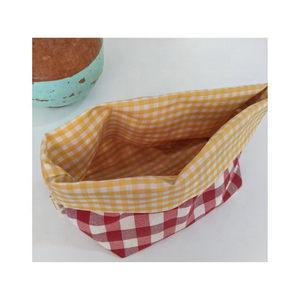 Rojo 100% algodón bordado lavable respetuoso con el medio ambiente organizador mantiene el pan fresco mesa de comedor cesta de pan al por mayor disponible - Product Image 2