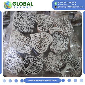 Wholesale Eco-Friendly Modern Henna Wooden Stamps Deep Engraved Durable Wood 14 Inch Sizes Bulk Pack <b>Block</b> Print Henna - Product Image 5