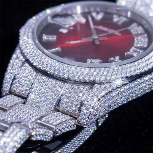 Reloj de Pulsera Automático de Lujo con Moissanita Blanca VVS, Relojes Hip Hop con Diamantes Incrustados para Hombre - Product Image 4