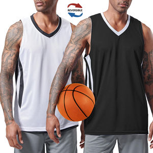 Camiseta de Baloncesto Personalizada al por Mayor, Ligera, 100% Poliéster, de Alta Calidad, Transpirable, Antibacteriana, de Secado Rápido, sin Mangas - Product Image 4